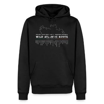 Wild Atlantic Route Ireland Design 2 - Men’s Premium Organic Hoodie - black - Front - Nico (187cm)