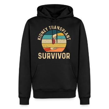 Citation d'un survivant de la transplantation - Sweat à capuche Premium bio Homme - noir - Devant - Nico (187cm)