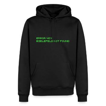 Error 404 - Bielefeld not found - Men’s Premium Organic Hoodie - black - Front - Nico (187cm)