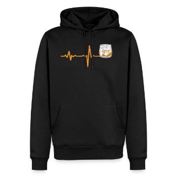 Heartbeat Whiskey Geschenk - Männer Premium Bio Hoodie - Schwarz - Vorne - Nico (187cm)