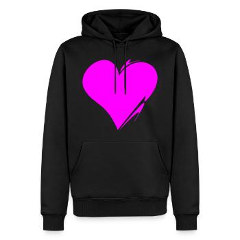 Cœur ❤️ - Sweat à capuche Premium bio Homme - noir - Devant - Nico (187cm)