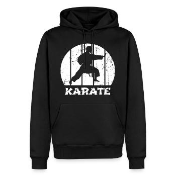 Karateka - Männer Premium Bio Hoodie - Schwarz - Vorne - Nico (187cm)