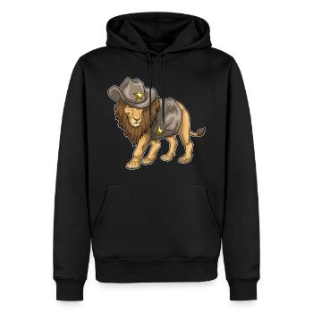 Chapeau du shérif Lion - Sweat à capuche Premium bio Homme - noir - Devant - Nico (187cm)