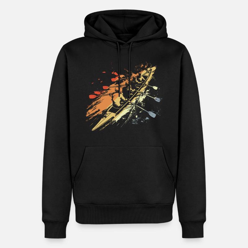 Graphique de l’équipe d’aviron rétro - Sweat à capuche Premium bio Homme - noir