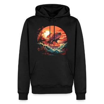 Angler Porträt - Männer Premium Bio Hoodie - Schwarz - Vorne - Nico (187cm)