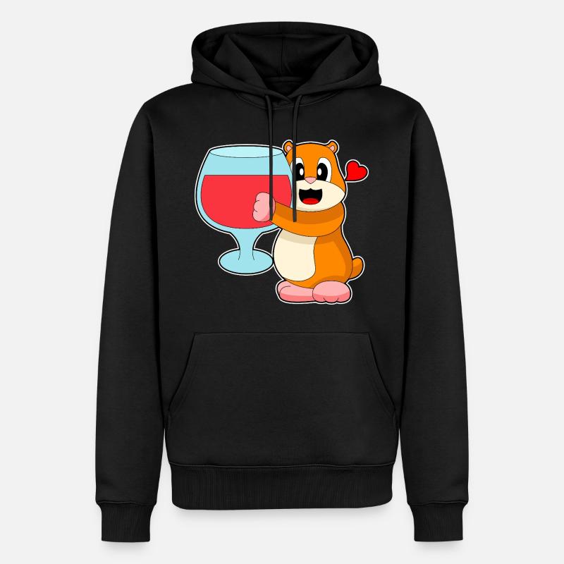 Vin rouge hamster - Sweat à capuche Premium bio Homme - noir