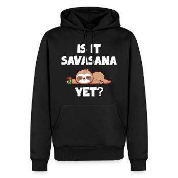 Savasana Pause Entspanntes Faultier - Männer Premium Bio Hoodie - Schwarz - Vorne - Nico (187cm)