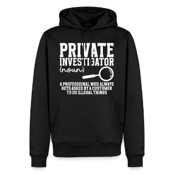 Privatdetektiv-Kostümbeobachtung Privatdetektiv - Männer Premium Bio Hoodie - Schwarz - Vorne - Nico (187cm)