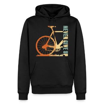 Fahrrad-Silhouette Gradient-Design - Männer Premium Bio Hoodie - Schwarz - Vorne - Nico (187cm)