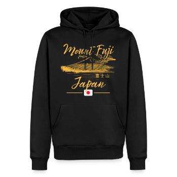 Mount Fuji Sonnenmeer Design - Männer Premium Bio Hoodie - Schwarz - Vorne - Nico (187cm)