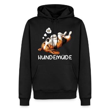 Hundemüde Beagle Beaglebesitzer Beaglehalter - Männer Premium Bio Hoodie - Schwarz - Vorne - Nico (187cm)