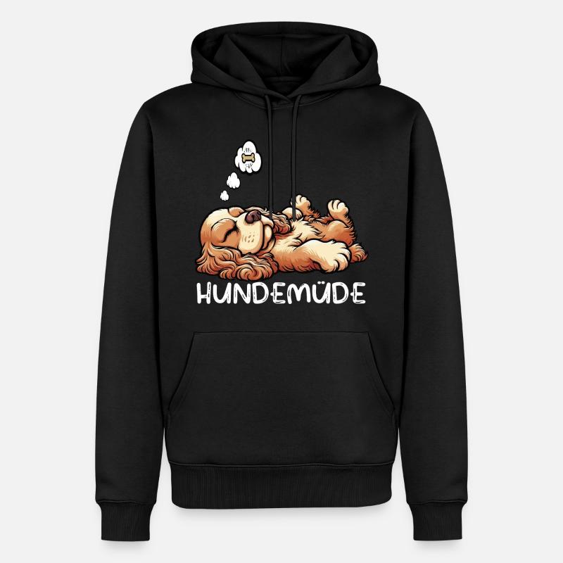 Hundemüde Cocker Spaniel Cockerhund Cockerbesitzer - Männer Premium Bio Hoodie - Schwarz