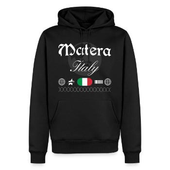 Matera Italien Streetwear Reise Souvenir - Männer Premium Bio Hoodie - Schwarz - Vorne - Nico (187cm)