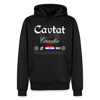 Cavtat Kroatien Streetwear Reise Souvenir - Männer Premium Bio Hoodie - Schwarz - Vorne - Nico (187cm)