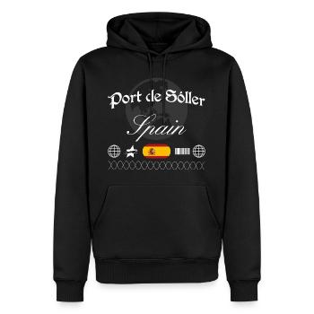 Port de Sóller Spanien Streetwear Reise Souvenir - Männer Premium Bio Hoodie - Schwarz - Vorne - Nico (187cm)