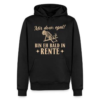 Ruhestand Liegestuhl Eh bald in Rente - Männer Premium Bio Hoodie - Schwarz - Vorne - Nico (187cm)