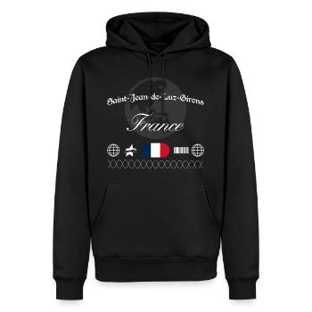 Saint-Jean-de-Luz Frankreich Streetwear Souvenir - Männer Premium Bio Hoodie - Schwarz - Vorne - Nico (187cm)