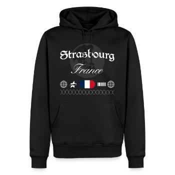 Straßburg Frankreich Streetwear Reise Souvenir - Männer Premium Bio Hoodie - Schwarz - Vorne - Nico (187cm)