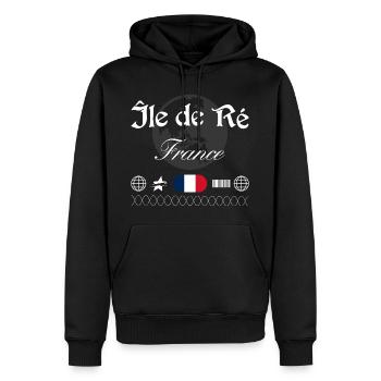 Île de Ré Frankreich Streetwear Souvenir - Männer Premium Bio Hoodie - Schwarz - Vorne - Nico (187cm)