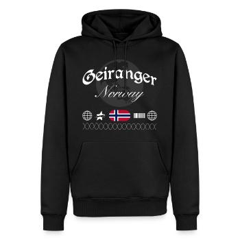 Souvenir de voyage Geiranger Norway Streetwear - Sweat à capuche Premium bio Homme - noir - Devant - Nico (187cm)