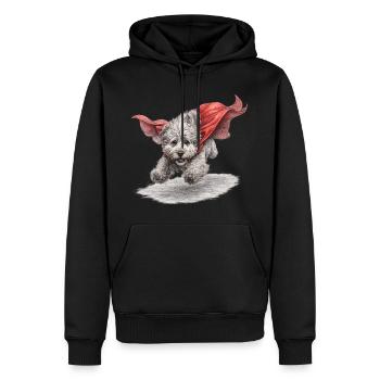 Super Dog Flying to the Rescue - Men’s Premium Organic Hoodie - black - Front - Nico (187cm)