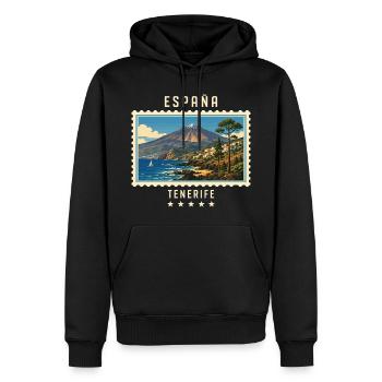 Spanien Teneriffa Vintage Reisemarke - Männer Premium Bio Hoodie - Schwarz - Vorne - Nico (187cm)