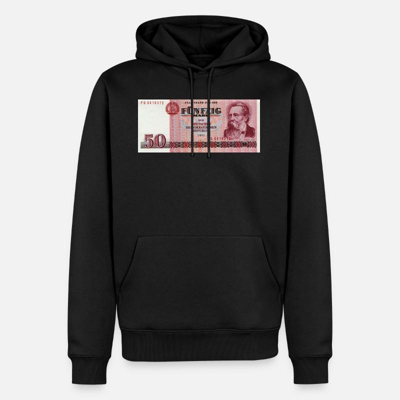 50 Markschein de la RDA - Sweat à capuche Premium bio Homme - noir