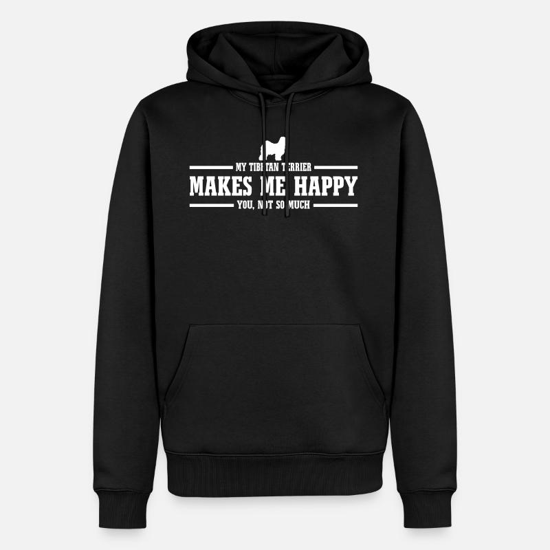 TIBET TERRIER me rend heureux - Sweat à capuche Premium bio Homme - noir