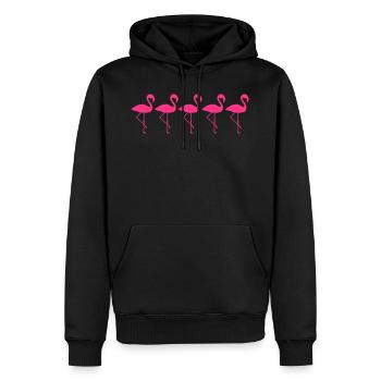 viele team muster reihe silhouette umriss flamingo - Männer Premium Bio Hoodie - Schwarz - Vorne - Nico (187cm)