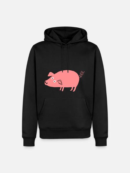 Schwein roz4 - Männer Premium Bio Hoodie - Schwarz