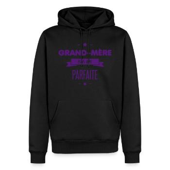 GRAND-MERE PARFAITE - Sweat à capuche Premium bio Homme - noir - Devant - Nico (187cm)