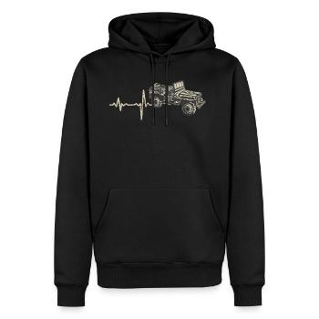 Shirt Cadeau Heartbeat Jeep - Sweat à capuche Premium bio Homme - noir - Devant - Nico (187cm)