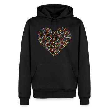 Coeur de confettis - Sweat à capuche Premium bio Homme - noir - Devant - Nico (187cm)