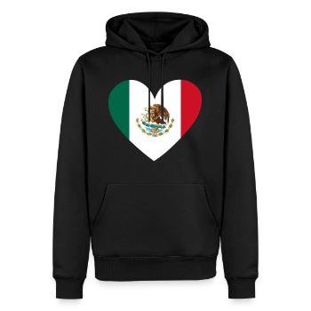 Cœur du drapeau du Mexique - Sweat à capuche Premium bio Homme - noir - Devant - Nico (187cm)