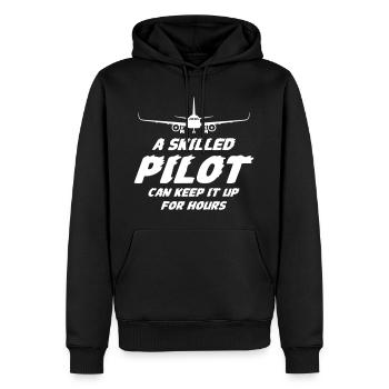 Un pilote qualifié - Sweat à capuche Premium bio Homme - noir - Devant - Nico (187cm)
