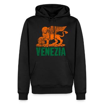 Venice Lion St. Mark - Men’s Premium Organic Hoodie - black - Front - Nico (187cm)