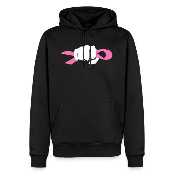 CHEMISE DE CANCER DE COMBAT - Sweat à capuche Premium bio Homme - noir - Devant - Nico (187cm)