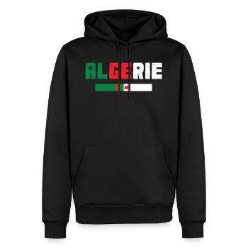 Algerie - Sweat à capuche Premium bio Homme - noir - Devant - Nico (187cm)