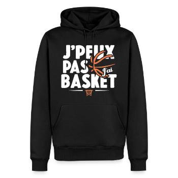 Je Peux Pas J'ai Basket Cadeau Basketball - Sweat à capuche Premium bio Homme - noir - Devant - Nico (187cm)