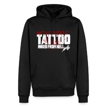 Nightmare Tattoo inked from hell Horror Skull - Men’s Premium Organic Hoodie - black - Front - Nico (187cm)