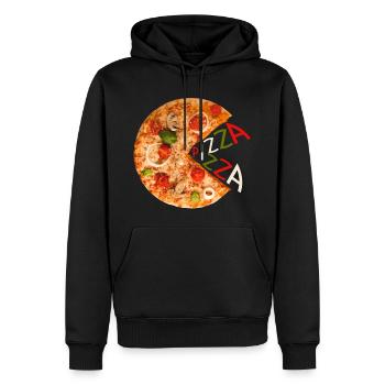 Pizza Pizza - Sweat à capuche Premium bio Homme - noir - Devant - Nico (187cm)