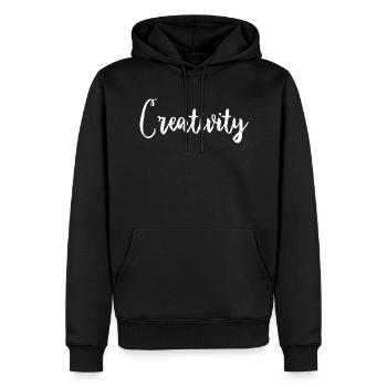 Creativity knows - Men’s Premium Organic Hoodie - black - Front - Nico (187cm)