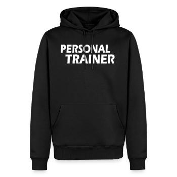 Personal trainer - Men’s Premium Organic Hoodie - black - Front - Nico (187cm)