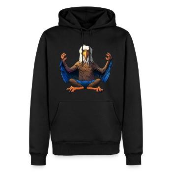 Adler Yoga - Männer Premium Bio Hoodie - Schwarz - Vorne - Nico (187cm)