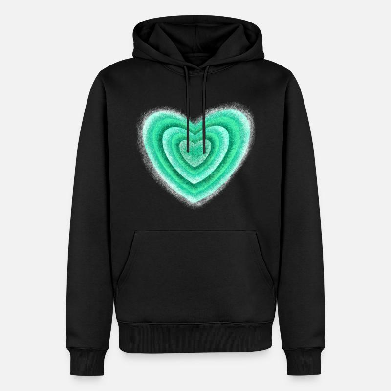 Cœur - Sweat à capuche Premium bio Homme - noir