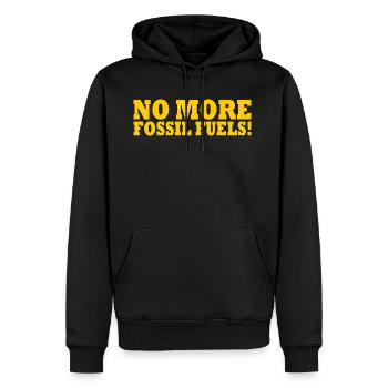 No more fossil fuels - Männer Premium Bio Hoodie - Schwarz - Vorne - Nico (187cm)