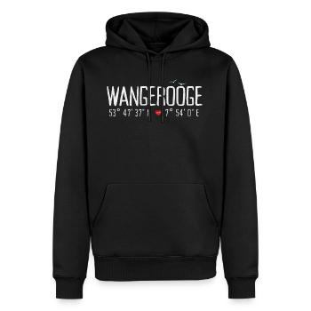 Mer du Nord vacances île WANGEROOGE - Sweat à capuche Premium bio Homme - noir - Devant - Nico (187cm)