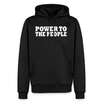 Power to the people - Sweat à capuche Premium bio Homme - noir - Devant - Nico (187cm)