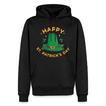 joyeux cadeau de la Saint-Patrick 2024 - Sweat à capuche Premium bio Homme - noir - Devant - Nico (187cm)