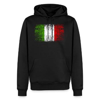 Italie 002 dessins ronds - Sweat à capuche Premium bio Homme - noir - Devant - Nico (187cm)
